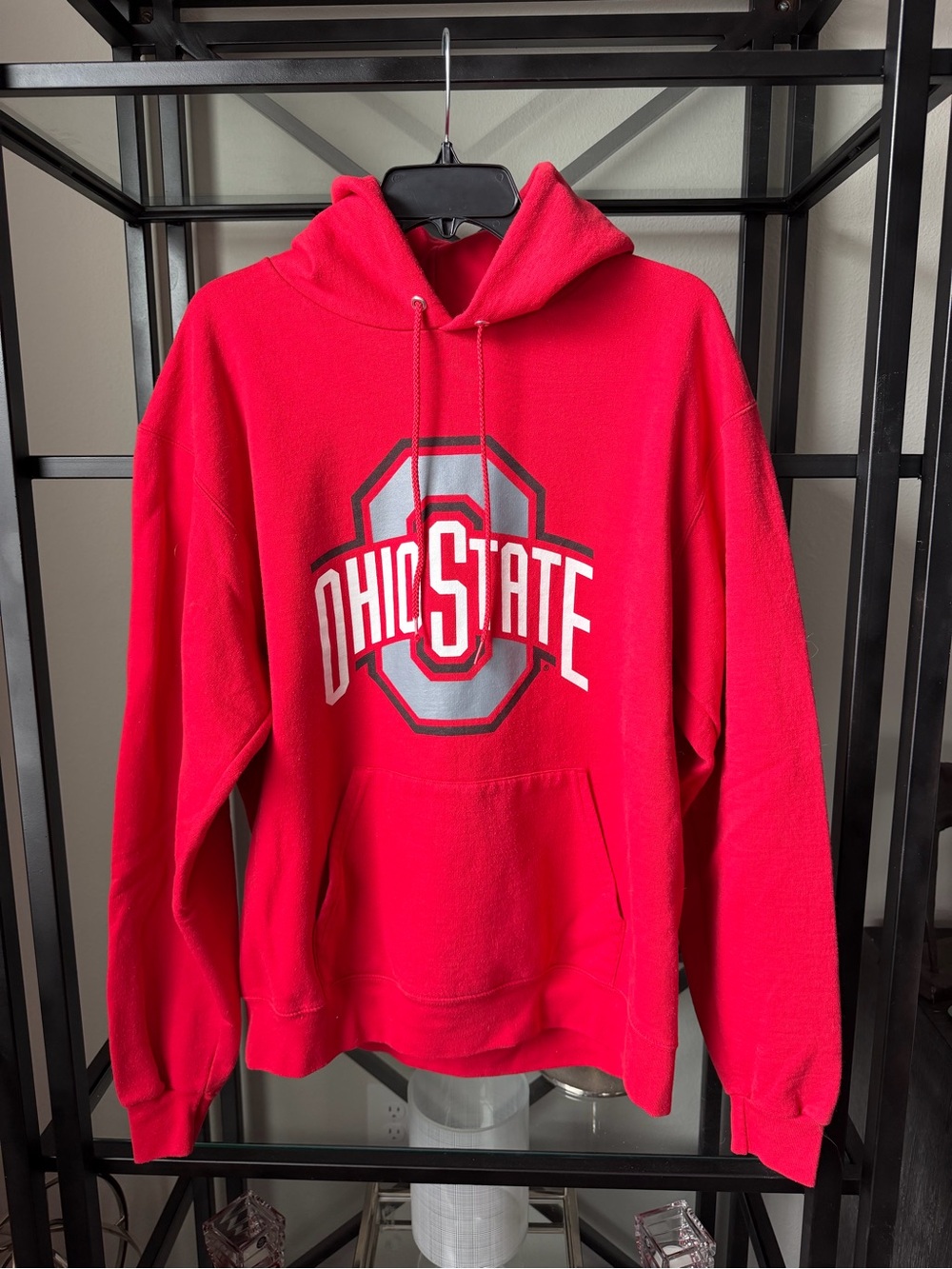 Champion Red Ohio State Logo Hoodie